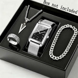 silvery watch+ Necklace set