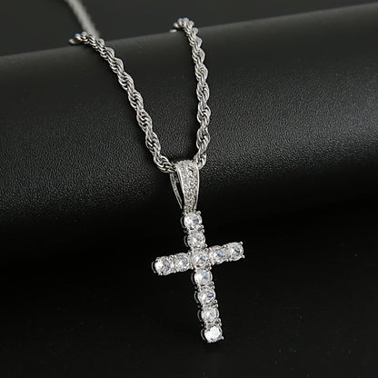Jewelry Set with Watch - Men's Punk & 4-Piece Quartz , Cuban Chain Necklace, Bracelet & Cross - product detail view 7