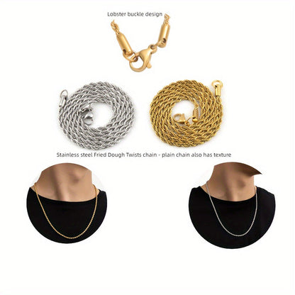 Jewelry Set with Watch - Men's Punk & 4-Piece Quartz , Cuban Chain Necklace, Bracelet & Cross - product detail view 9