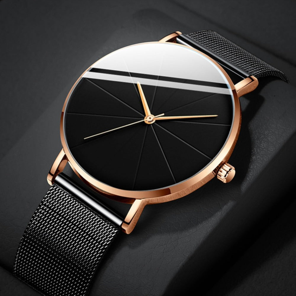 Jewelry Set with Watch - Men's Quartz & Bracelet | 4-Piece Elegant Gift with Alloy Case, Round Dial - product detail view 5