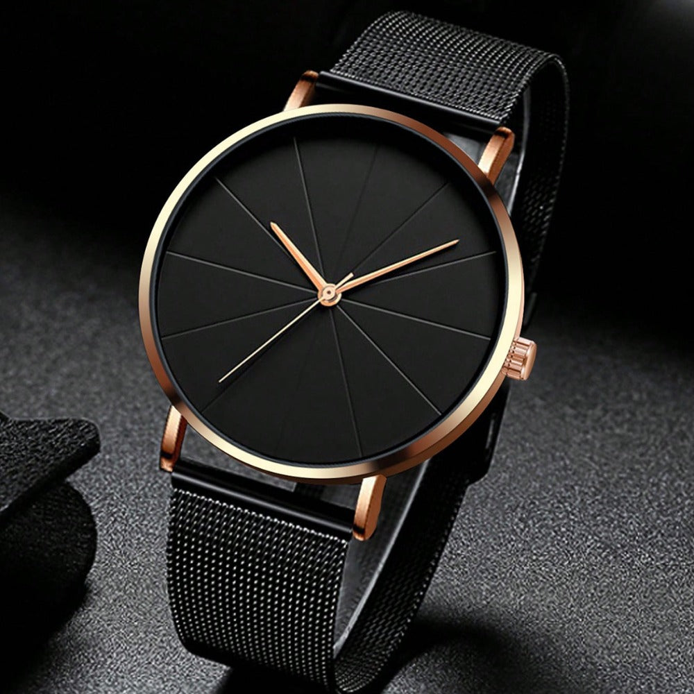 Jewelry Set with Watch - Men's Quartz & Bracelet | 4-Piece Elegant Gift with Alloy Case, Round Dial - product detail view 6
