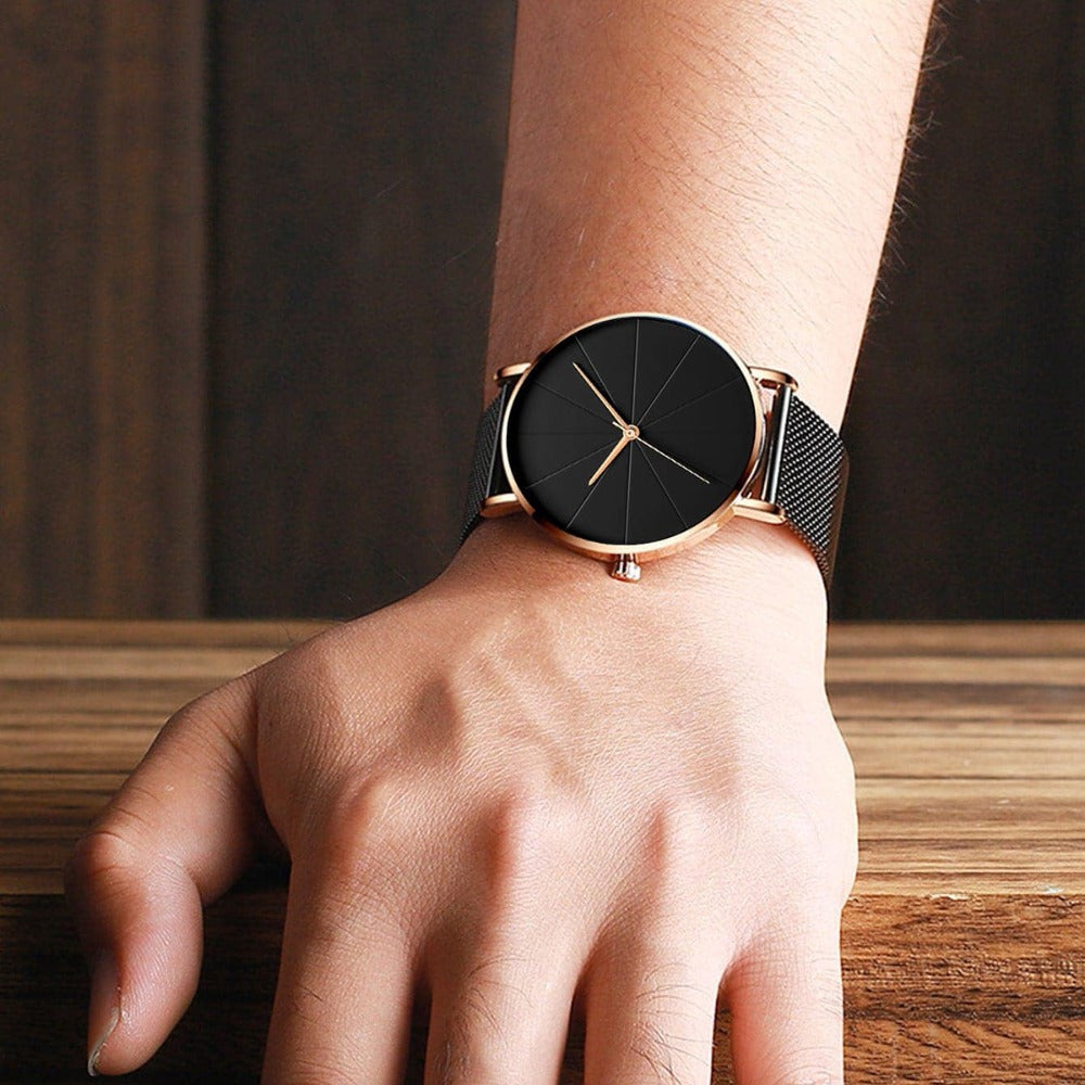 Jewelry Set with Watch - Men's Quartz & Bracelet | 4-Piece Elegant Gift with Alloy Case, Round Dial - product detail view 11