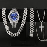 4pcs silvery blue