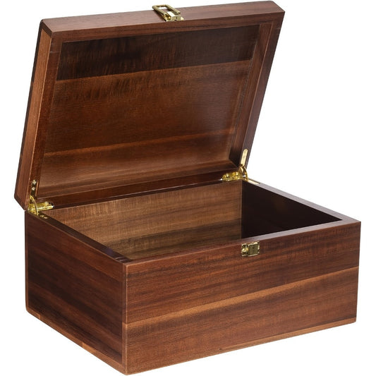 Keepsake and Memory Boxes, Acacia Wood Keepsake Box with Hinged Lid & Latch - 10.6x7x4" shown in the main product view