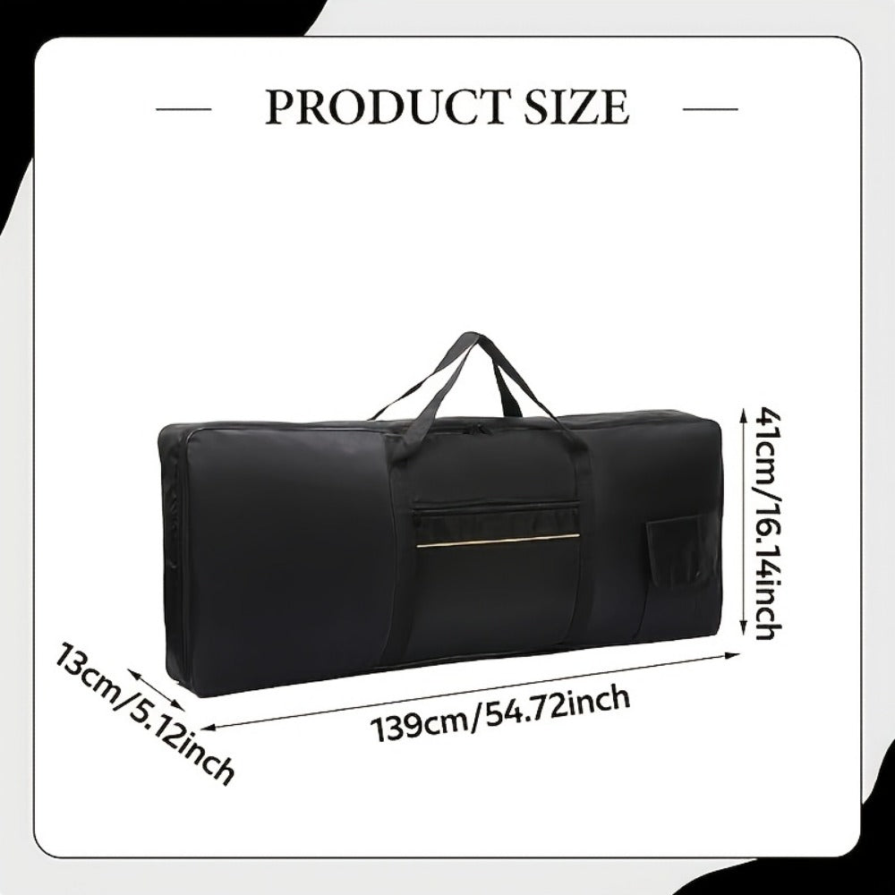 Keyboard Carrying Bag, Portable, 88 Keys, Black, 420D, Oxford for Storage and Travel detail image - detail view 3