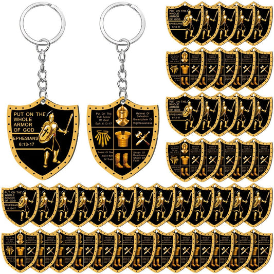 Keychain - Armor of God Bulk 36pcs Christian Religious Gift Acrylic Zinc Alloy - main product view