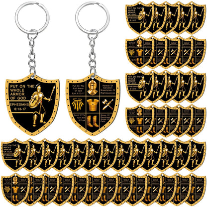 Keychain - Armor of God Bulk 36pcs Christian Religious Gift Acrylic Zinc Alloy - product detail view 6