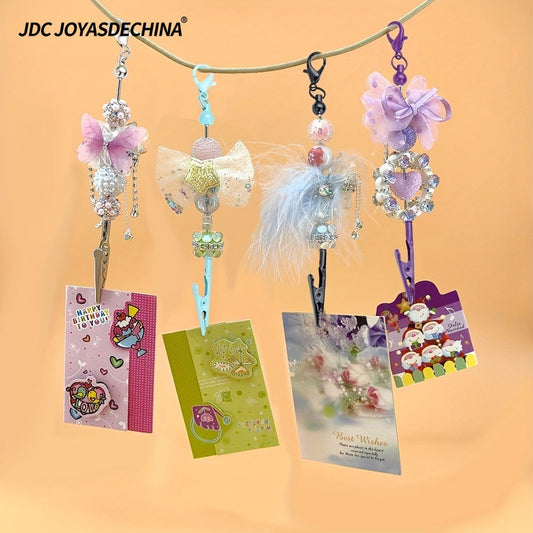 Keychain - Beaded Business Card Holder 8/16pcs Alligator Clip Multi-Function Blank - product detail view 2