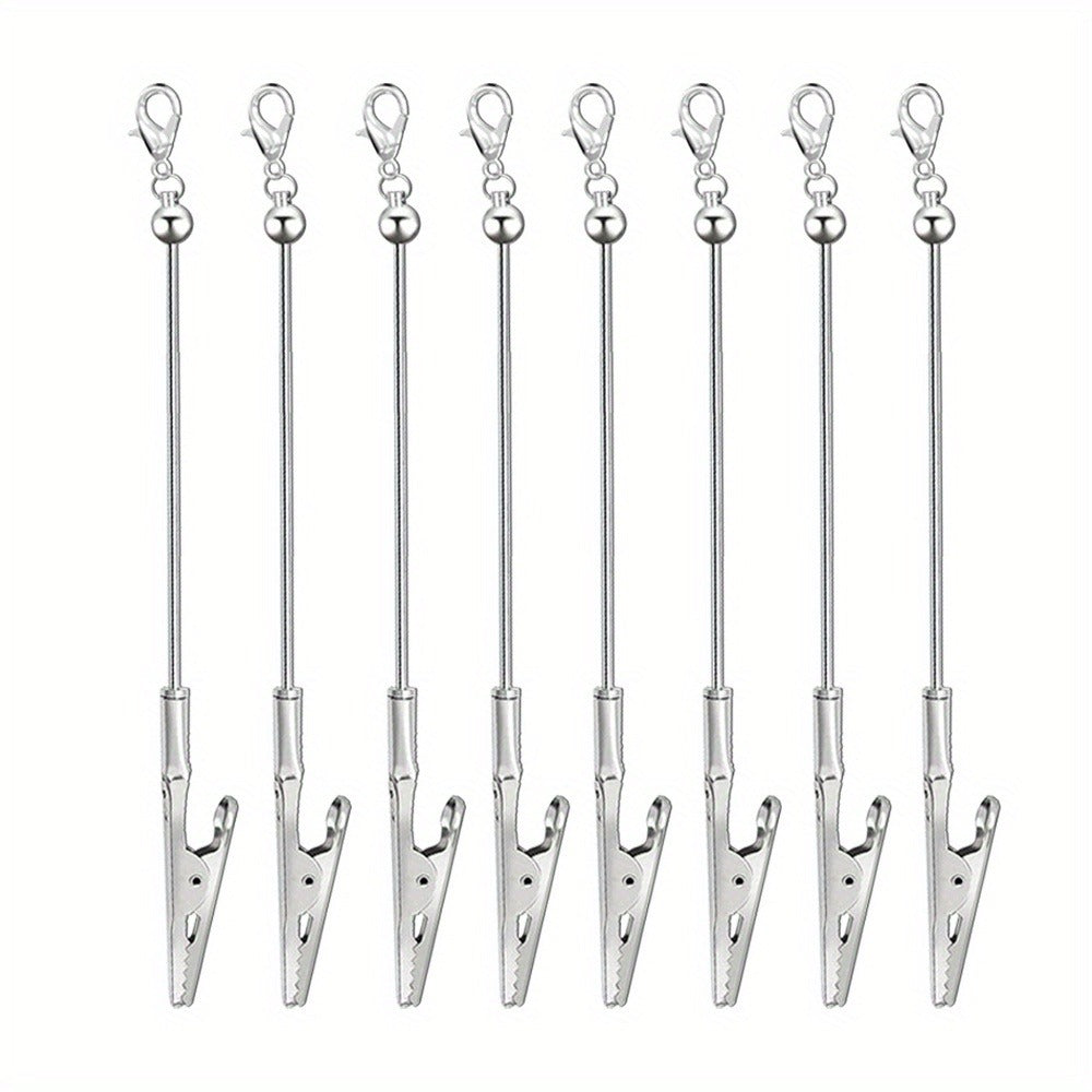 Keychain - Beaded Business Card Holder 8/16pcs Alligator Clip Multi-Function Blank - product detail view 5