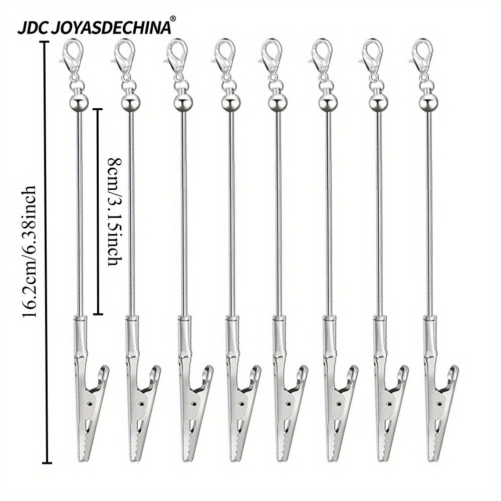 Keychain - Beaded Business Card Holder 8/16pcs Alligator Clip Multi-Function Blank - product detail view 6