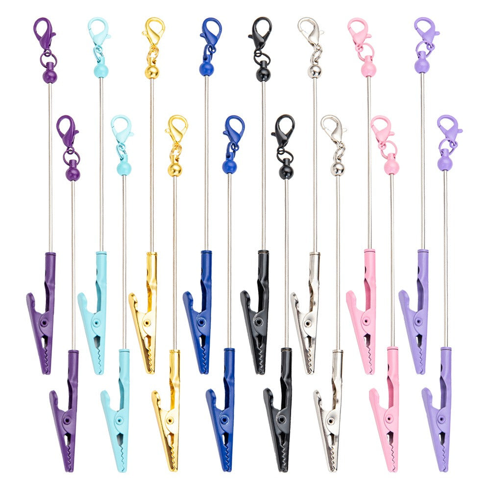 Keychain - Beaded Business Card Holder 8/16pcs Alligator Clip Multi-Function Blank - product detail view 9