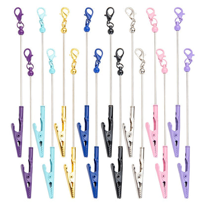Keychain - Beaded Business Card Holder 8/16pcs Alligator Clip Multi-Function Blank - product detail view 9