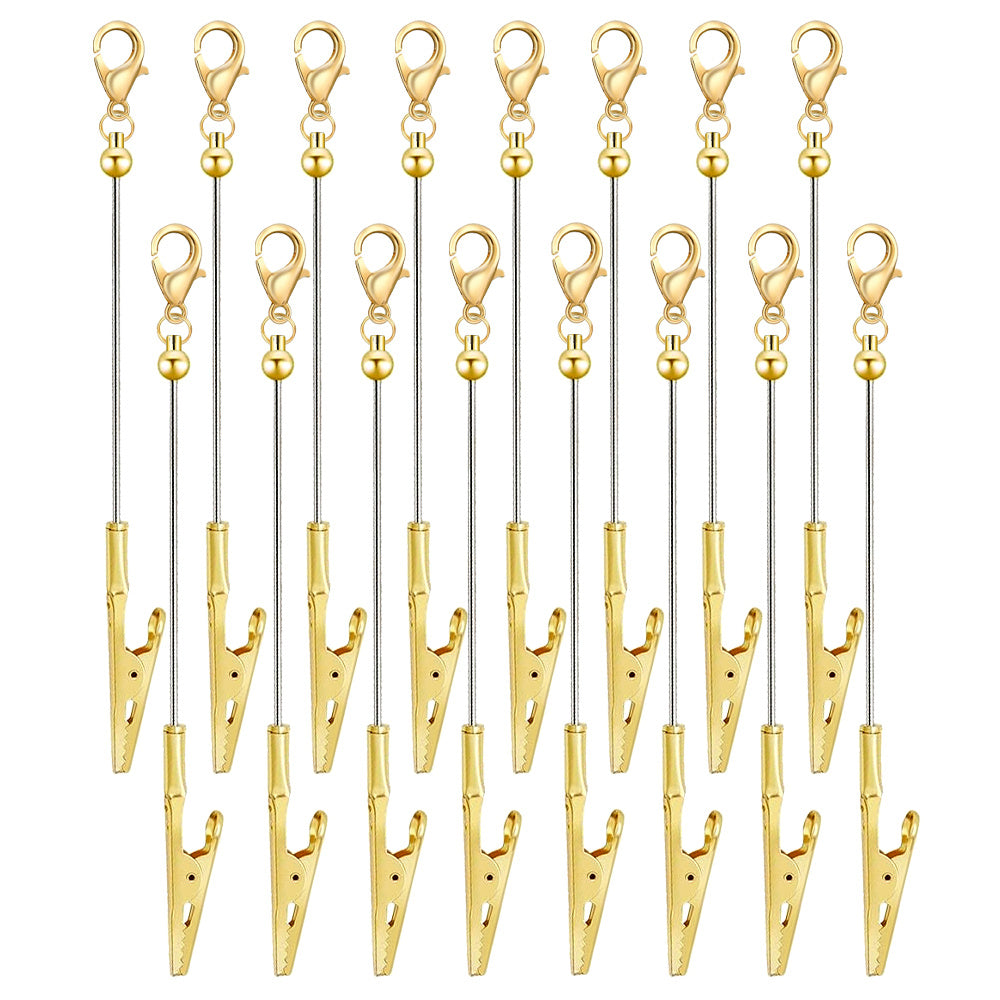 Keychain - Beaded Business Card Holder 8/16pcs Alligator Clip Multi-Function Blank - product detail view 12