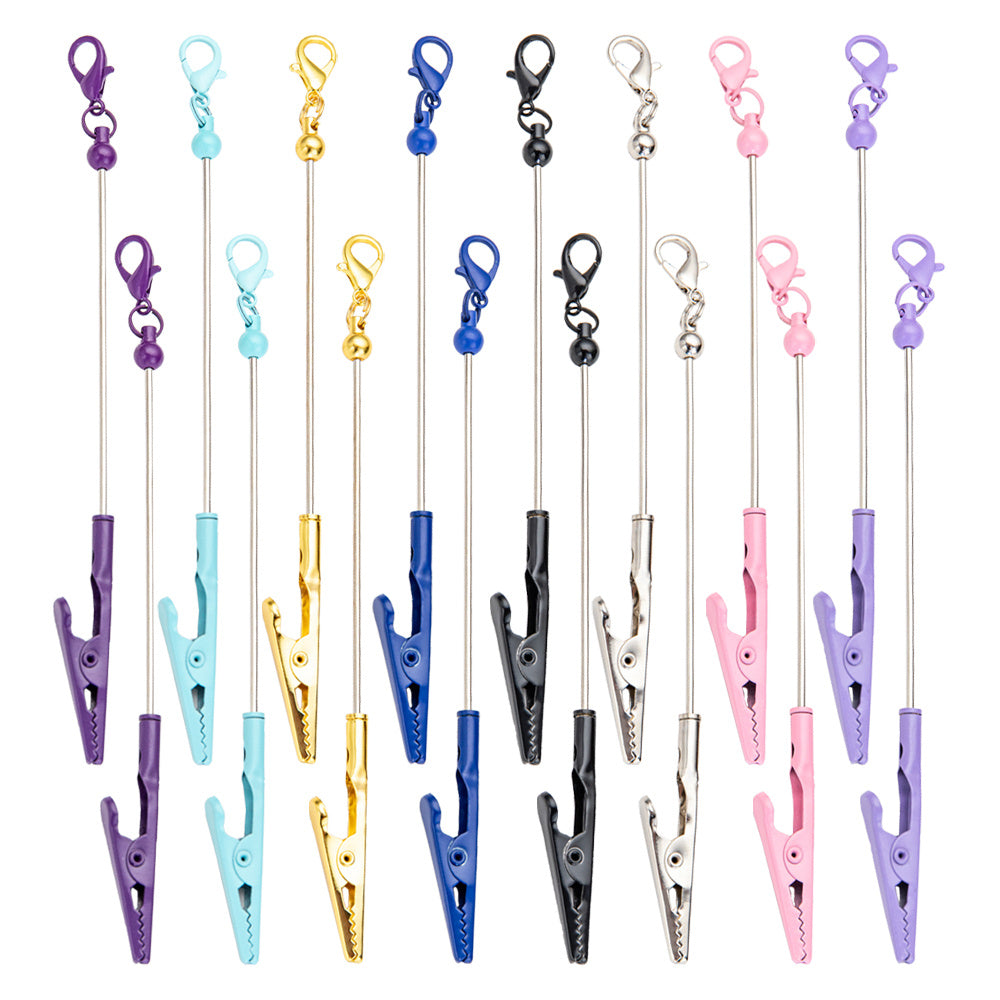 Keychain - Beaded Business Card Holder 8/16pcs Alligator Clip Multi-Function Blank - product detail view 13