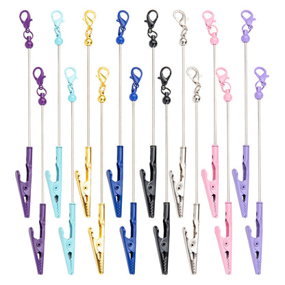 Keychain - Beaded Business Card Holder 8/16pcs Alligator Clip Multi-Function Blank - product detail view 13