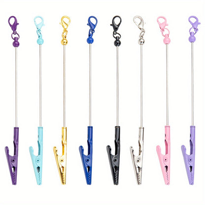 Keychain - Beaded Business Card Holder 8/16pcs Alligator Clip Multi-Function Blank - product detail view 14
