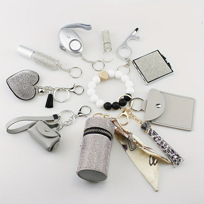 Keychain - Charm Set 11 Pcs - Light Up Perfume Bottle Heart Tassel Bag Charms with - product detail view 3