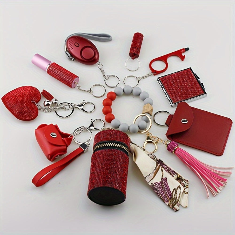 Keychain - Charm Set 11 Pcs - Light Up Perfume Bottle Heart Tassel Bag Charms with - product detail view 6