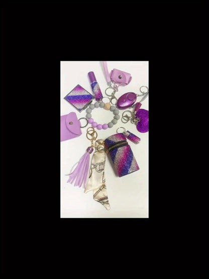 Keychain - Charm Set 11 Pcs - Light Up Perfume Bottle Heart Tassel Bag Charms with - product detail view 9