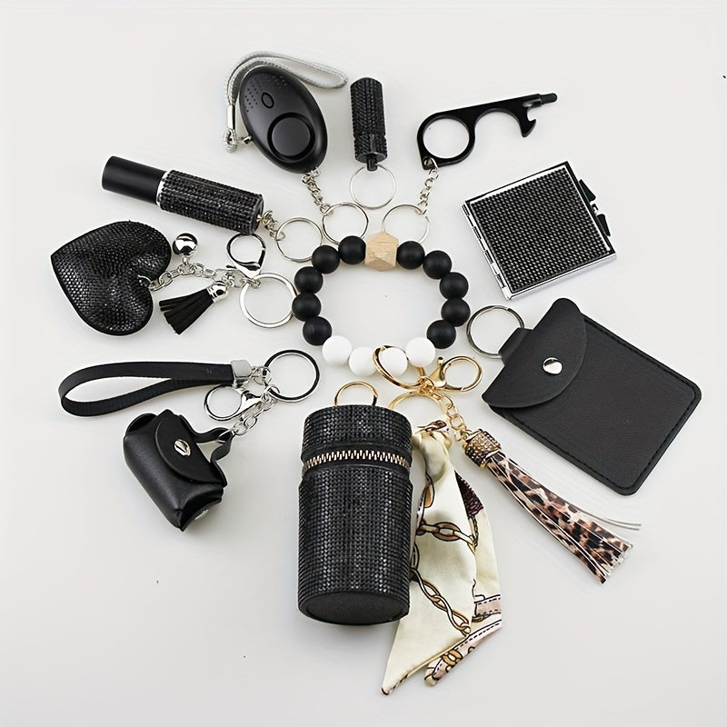 Keychain - Charm Set 11 Pcs - Light Up Perfume Bottle Heart Tassel Bag Charms with - product detail view 10