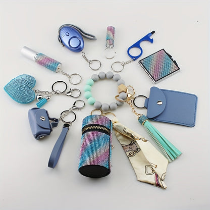 Keychain - Charm Set 11 Pcs - Light Up Perfume Bottle Heart Tassel Bag Charms with - product detail view 11