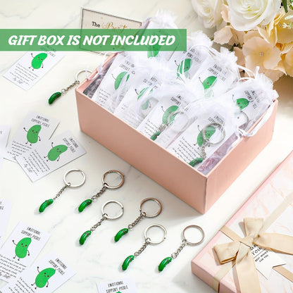 Keychain - Cucumber Bulk 25 Pack | Funny Inspirational Resin with Support Card Cute - product detail view 3