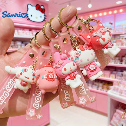 Keychain - Hello Kitty Set 5 Pack | Sanrio Cherry Blossom Series Backpack Charm, Car - main product view