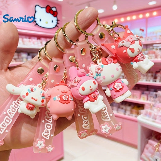 Keychain - Hello Kitty Set 5 Pack | Sanrio Cherry Blossom Series Backpack Charm, Car - main product view