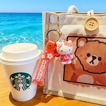 Keychain - Hello Kitty Set 5 Pack | Sanrio Cherry Blossom Series Backpack Charm, Car - product detail view 2