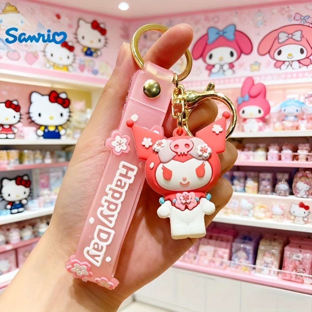 Keychain - Hello Kitty Set 5 Pack | Sanrio Cherry Blossom Series Backpack Charm, Car - product detail view 6