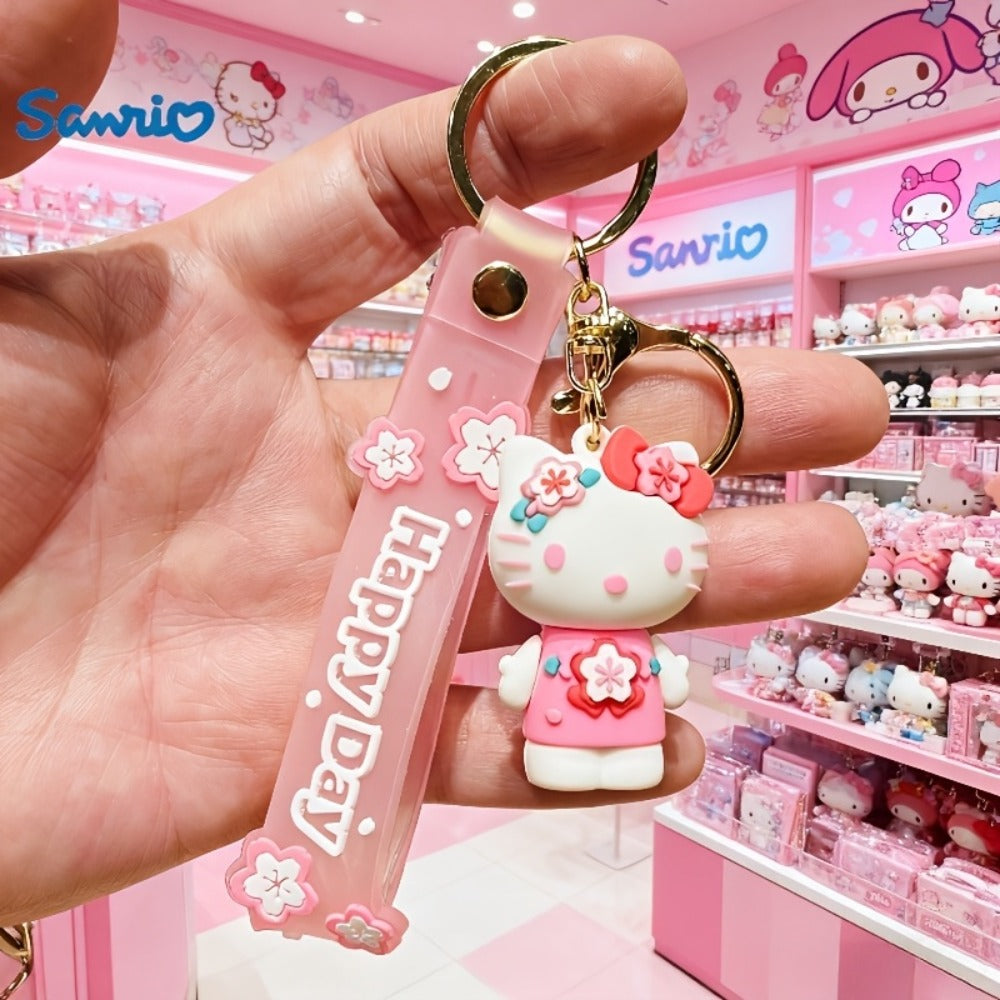 Keychain - Hello Kitty Set 5 Pack | Sanrio Cherry Blossom Series Backpack Charm, Car - product detail view 7
