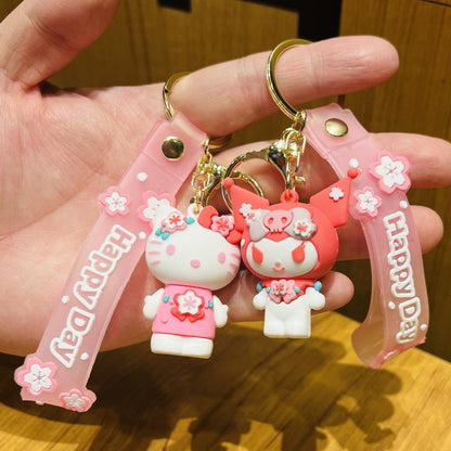 Keychain - Hello Kitty Set 5 Pack | Sanrio Cherry Blossom Series Backpack Charm, Car - product detail view 12
