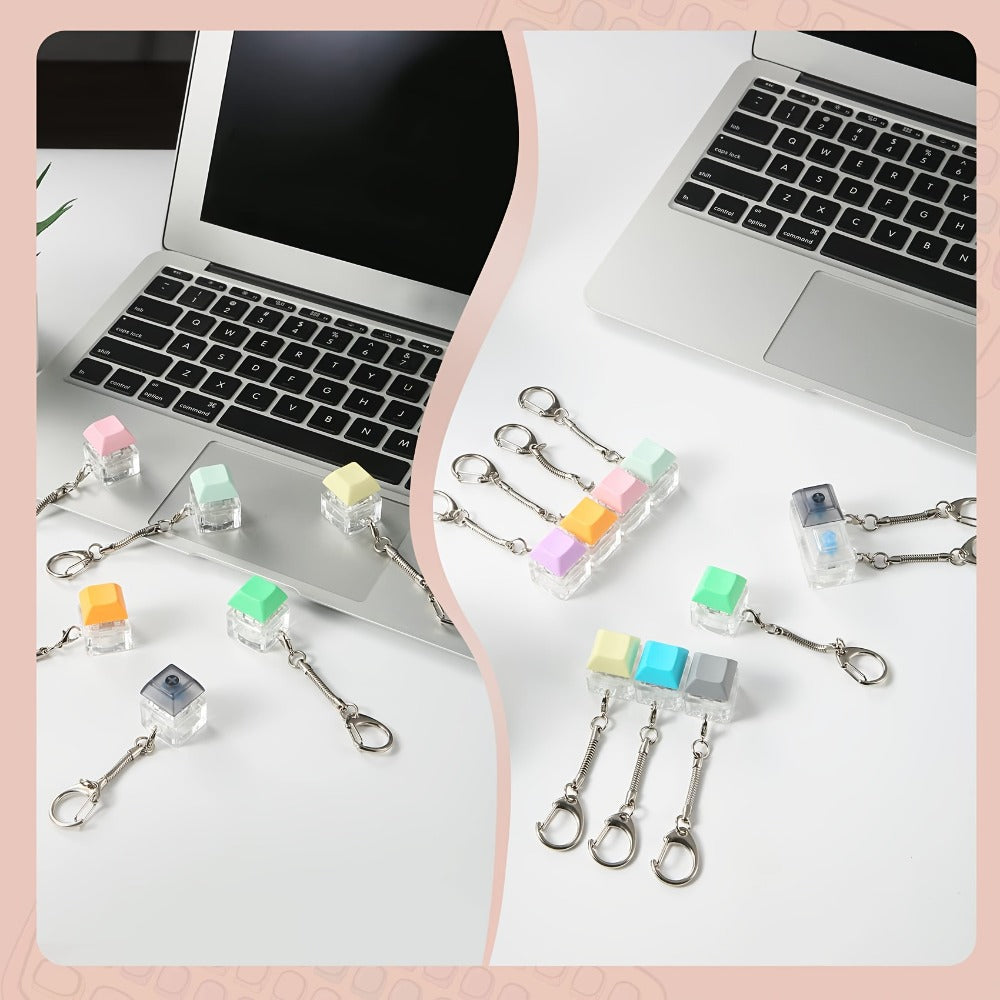 Keychain - Keycap Fidget 16 Pack Zinc Alloy 16 Colors Mechanical Keyboard Stress - product detail view 2