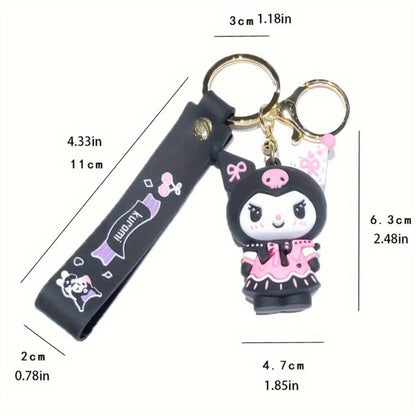 Keychain - Kuromi Pendant | Sanrio Character Doll Key Ring, Cute Anime Charm Hanging - product detail view 2