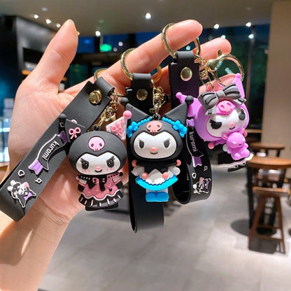 Keychain - Kuromi Pendant | Sanrio Character Doll Key Ring, Cute Anime Charm Hanging - product detail view 10