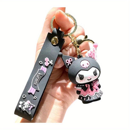 Keychain - Kuromi Pendant | Sanrio Character Doll Key Ring, Cute Anime Charm Hanging - product detail view 15