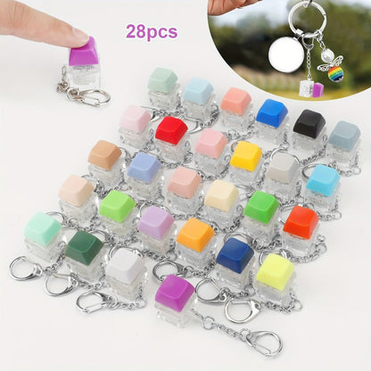 Keychain - Mechanical Keycap Set 28 Pcs - Clicky Fidget Finger Clicker with Audible - main product view