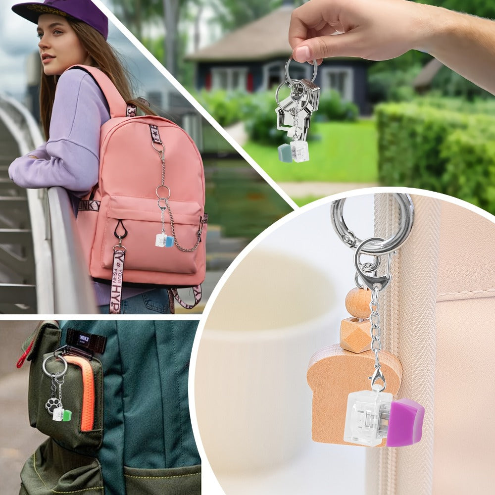 Keychain - Mechanical Keycap Set 28 Pcs - Clicky Fidget Finger Clicker with Audible - product detail view 7