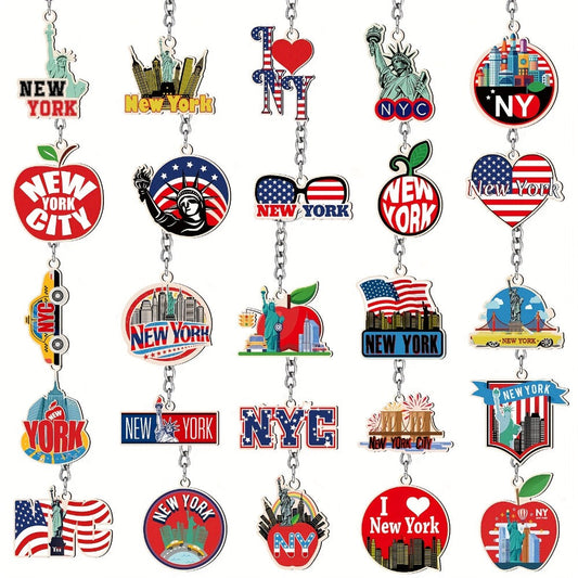Keychain - NYC Bulk 25 Pack | New York City Metal Souvenir , American Patriotic USA - main product view