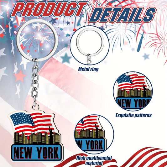 Keychain - NYC Bulk 25 Pack | New York City Metal Souvenir , American Patriotic USA - product detail view 2