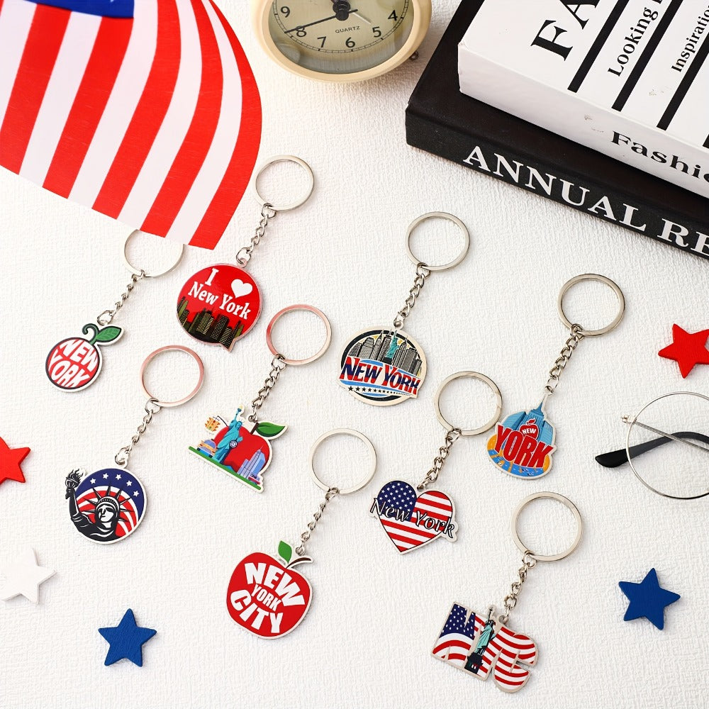 Keychain - NYC Bulk 25 Pack | New York City Metal Souvenir , American Patriotic USA - product detail view 3