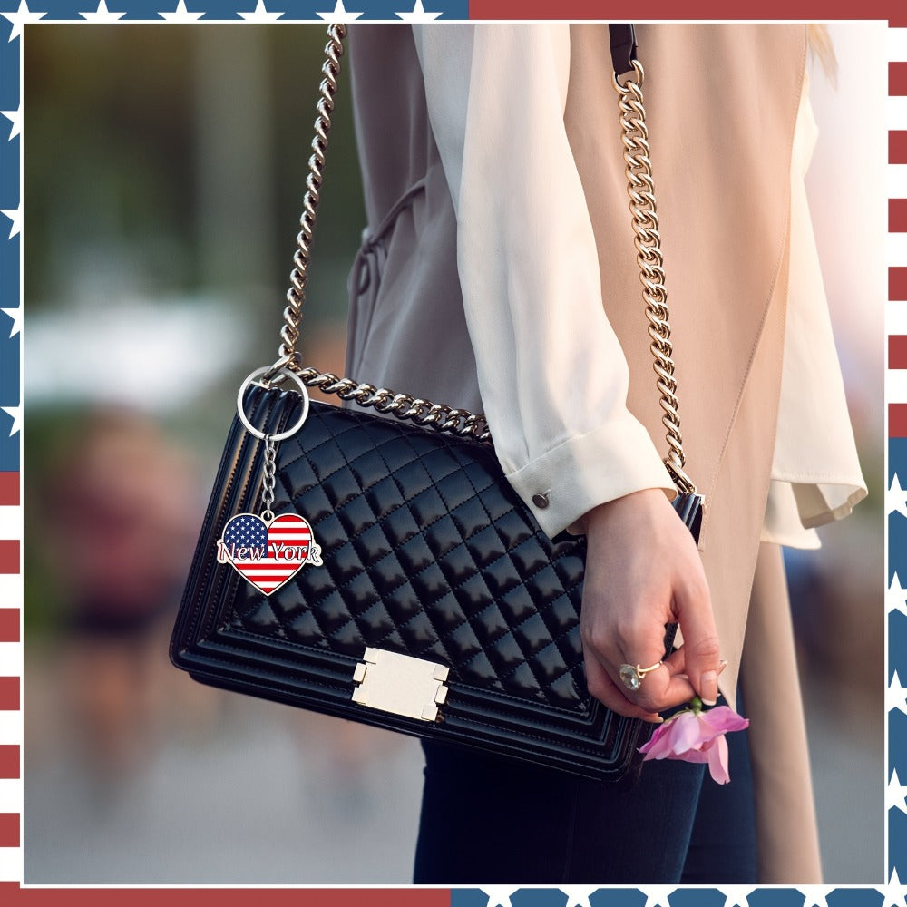 Keychain - NYC Bulk 25 Pack | New York City Metal Souvenir , American Patriotic USA - product detail view 5