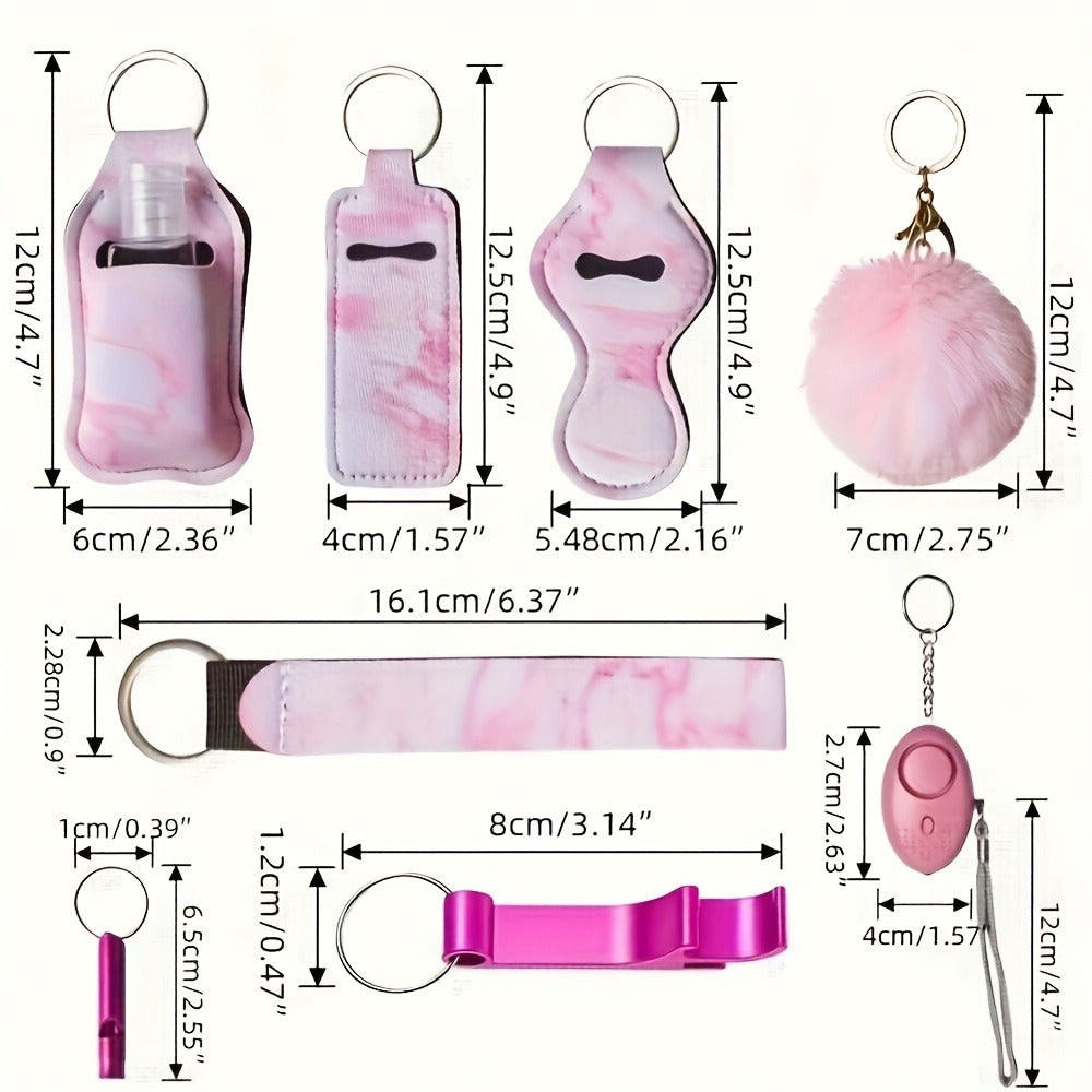 Keychain - Women's Set 11 Piece | Rhinestone Multifunctional Key Ring with Card - product detail view 8