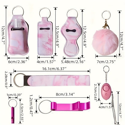 Keychain - Women's Set 11 Piece | Rhinestone Multifunctional Key Ring with Card - product detail view 8