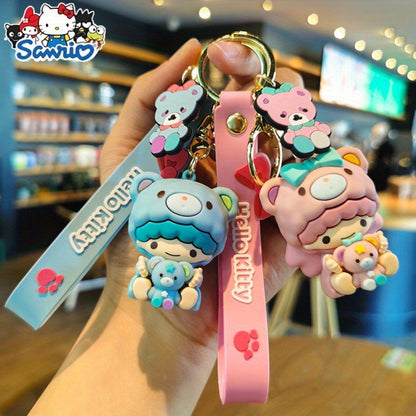 Keychain - Sanrio Set 7 Pack | Cute Cartoon Character Bag Charm & Car Key Decoration - product detail view 2