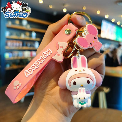 Keychain - Sanrio Set 7 Pack | Cute Cartoon Character Bag Charm & Car Key Decoration - product detail view 4