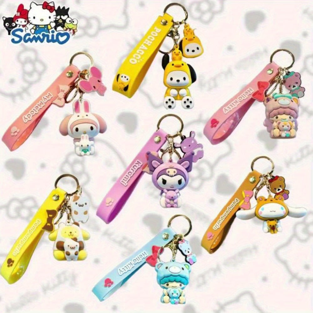 Keychain - Sanrio Set 7 Pack | Cute Cartoon Character Bag Charm & Car Key Decoration - product detail view 11