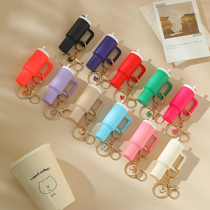 Keychain - Set Women Lipstick Holder Cup Mixed Color Bag Charm Cute Plastic Mini Cup - product detail view 8