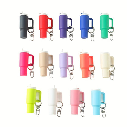 Keychain - Set Women Lipstick Holder Cup Mixed Color Bag Charm Cute Plastic Mini Cup - product detail view 12