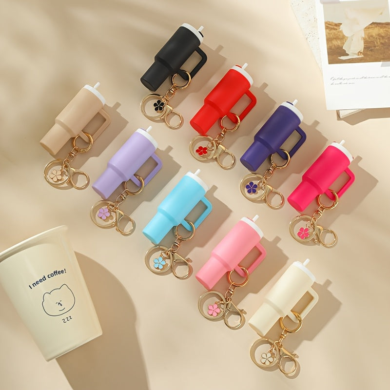 Keychain - Set Women Lipstick Holder Cup Mixed Color Bag Charm Cute Plastic Mini Cup - product detail view 15